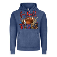 Vintage Denim Football vibes red and blue Vintage Hoodie - HowdyJamesFarm