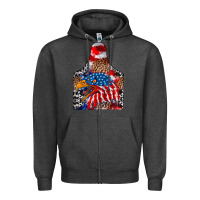 Charcoal Heather america Zipper Hoodie - CowhideDigitalArt