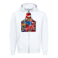 White america Zipper Hoodie - CowhideDigitalArt