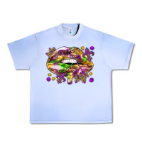 Grape Ice Mardi Gras lips Urban Heavy Tee - HowdyJamesFarm