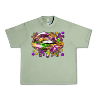 Oil Green Mardi Gras lips Urban Heavy Tee - HowdyJamesFarm