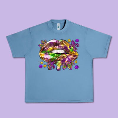 Mardi Gras Lips Urban Heavy Tee Designed By Howdyjamesfarm