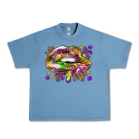 Pebble Blue Mardi Gras lips Urban Heavy Tee - HowdyJamesFarm