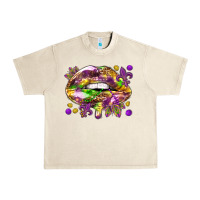 Sandshell Mardi Gras lips Urban Heavy Tee - HowdyJamesFarm