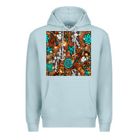 Blue Mist western gemstone aztec seamless pattern Premium Hoodie - BundleAndBundleShop