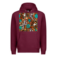 Burgundy western gemstone aztec seamless pattern Premium Hoodie - BundleAndBundleShop