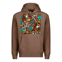 Chestnut western gemstone aztec seamless pattern Premium Hoodie - BundleAndBundleShop