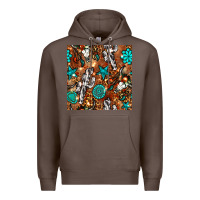 Coffee western gemstone aztec seamless pattern Premium Hoodie - BundleAndBundleShop
