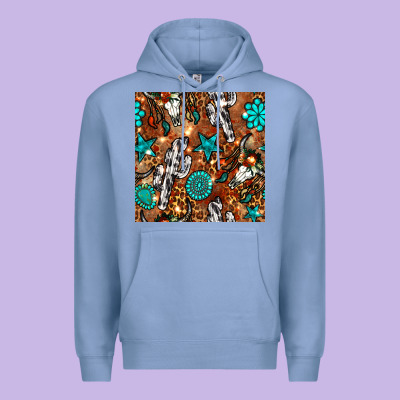 Western Gemstone Aztec Seamless Pattern Premium Hoodie Designed By Bundleandbundleshop