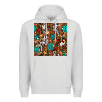 Dove Grey western gemstone aztec seamless pattern Premium Hoodie - BundleAndBundleShop