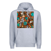 Heather Grey western gemstone aztec seamless pattern Premium Hoodie - BundleAndBundleShop