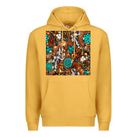 Mustard western gemstone aztec seamless pattern Premium Hoodie - BundleAndBundleShop