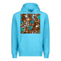 Ocean Blue western gemstone aztec seamless pattern Premium Hoodie - BundleAndBundleShop