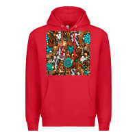 Red western gemstone aztec seamless pattern Premium Hoodie - BundleAndBundleShop