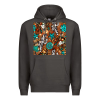 Smoke western gemstone aztec seamless pattern Premium Hoodie - BundleAndBundleShop