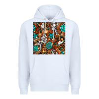 White western gemstone aztec seamless pattern Premium Hoodie - BundleAndBundleShop