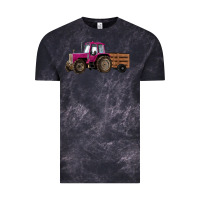 Cloud Black Pink Farm Tractor Vintage Tee - RanaPortraitStore