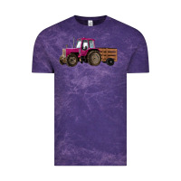 Cloud Purple Pink Farm Tractor Vintage Tee - RanaPortraitStore