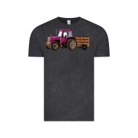 Vintage Black Pink Farm Tractor Vintage Tee - RanaPortraitStore