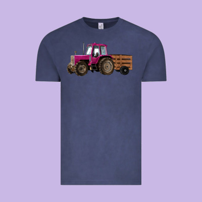 Pink Farm Tractor Vintage Tee Designed By Ranaportraitstore