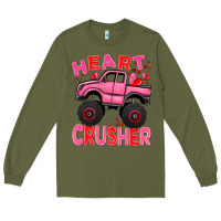 Heart Crusher Pink Monster Truck Valentine's Day Long Sleeve Tee | Teevron