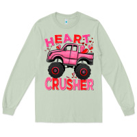 Matcha Heart crusher pink monster truck Valentine's Day Long Sleeve Tee - HowdyJamesFarm