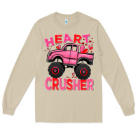 Mushroom Heart crusher pink monster truck Valentine's Day Long Sleeve Tee - HowdyJamesFarm