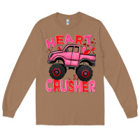 Toasted Coconut Heart crusher pink monster truck Valentine's Day Long Sleeve Tee - HowdyJamesFarm