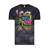 Cloud Black Happy Easter Day T-Rex Vintage Tee - HowdyJamesFarm