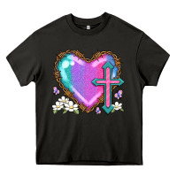 Asphalt easter cross heart la Heavy Core Tee - LillyAllenDesigns