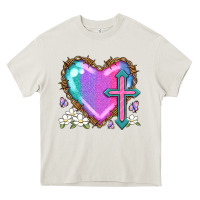 Easter Cross Heart La Heavy Core Tee | Teevron