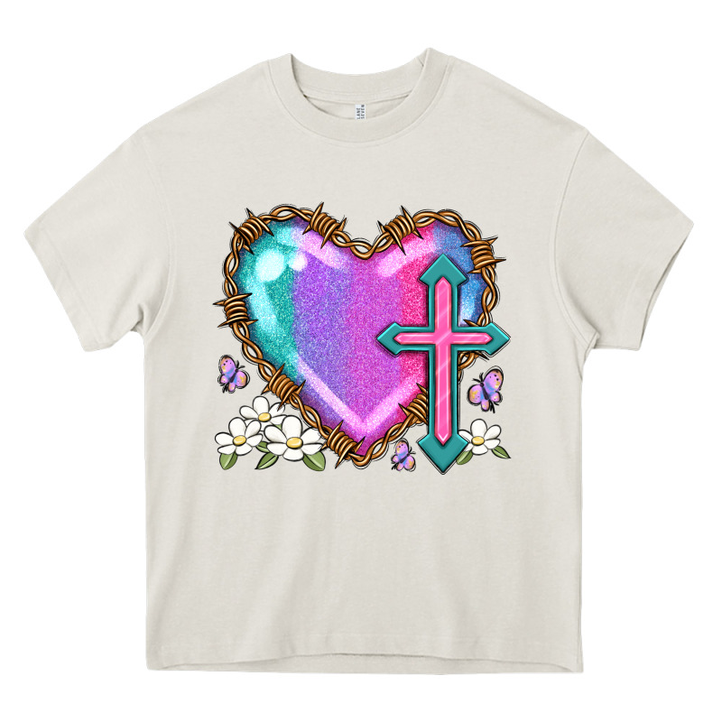 Easter Cross Heart La Heavy Core Tee by LillyAllenDesigns | Teevron