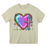 Mossy easter cross heart la Heavy Core Tee - LillyAllenDesigns