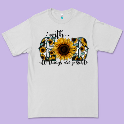 With God All Things Are Possible Sunflower Premium Tee Designed By Jasminsmagicworld