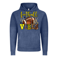 Vintage Denim Football vibes yellow and black team color Vintage Hoodie - HowdyJamesFarm