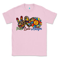 Bubblegum Pink peace love autism sunflower Classic Tee - RacoonDesign