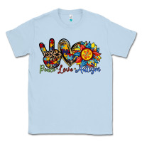 Dusty Blue peace love autism sunflower Classic Tee - RacoonDesign