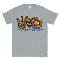 Heather Grey peace love autism sunflower Classic Tee - RacoonDesign
