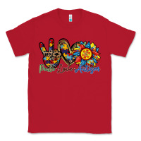 Red peace love autism sunflower Classic Tee - RacoonDesign