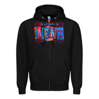 Black american mini Zipper Hoodie - CowhideDigitalArt