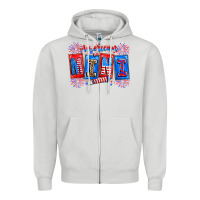 Dove Grey american mini Zipper Hoodie - CowhideDigitalArt