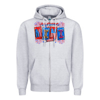 Heather Grey american mini Zipper Hoodie - CowhideDigitalArt