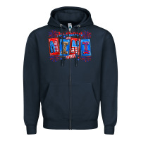 Navy american mini Zipper Hoodie - CowhideDigitalArt