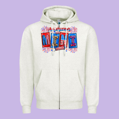 American Mini Zipper Hoodie Designed By Cowhidedigitalart