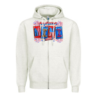 Oatmeal Heather american mini Zipper Hoodie - CowhideDigitalArt