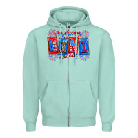 Seafoam american mini Zipper Hoodie - CowhideDigitalArt