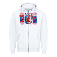 White american mini Zipper Hoodie - CowhideDigitalArt