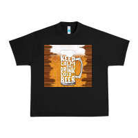 Black keep calm and drink cold beer Urban Heavy Tee - TumblerDesignByShophia