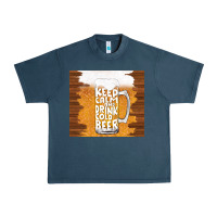 Midnight Navy keep calm and drink cold beer Urban Heavy Tee - TumblerDesignByShophia