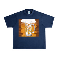 Navy keep calm and drink cold beer Urban Heavy Tee - TumblerDesignByShophia